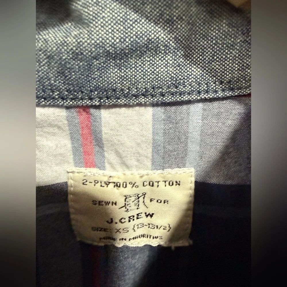J. Crew Navy and Red Plaid Button Down Shirt